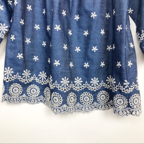 English Factory Boho Embroidered Top Off Shoulder - Picture 3 of 10